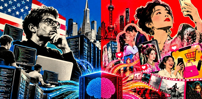 “美国AI提生产力，中国AI造奶头乐”是伪命题吗？