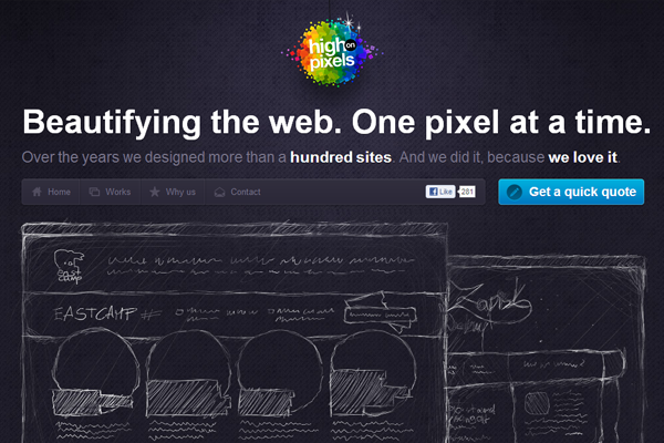 dark rainbow website colors theme design