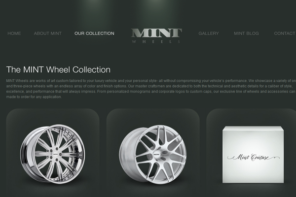 Mint Wheels website interface layout inspiration