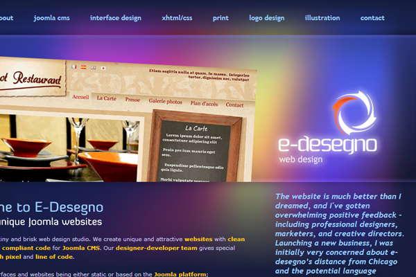 dark purple website layout interface design