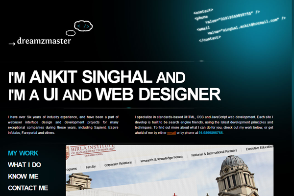 Ankit Singhal website portfolio designs layout