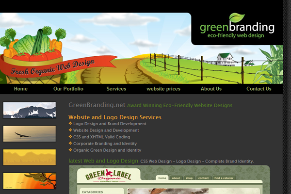 web design agency eco-friendly layout dark themes