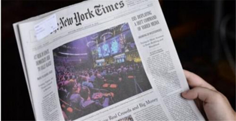 《纽约时报》头版巨照报道《Dota 2》巡回赛