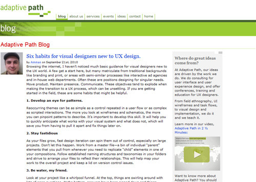 35 Add Site Adaptive Path Blog in What Is User Experience Design? Overview, Tools And Resources