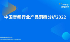 2022年中国音频行业产品洞察分析