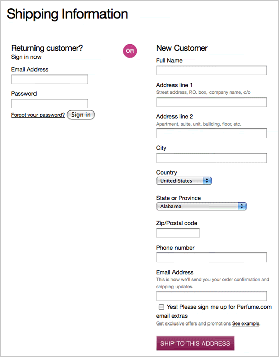 Shipping-information in Fundamental Guidelines Of E-Commerce Checkout Design