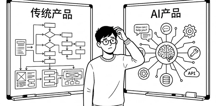 AI产品和传统产品，底层的产品设计逻辑，到底有什么本质区别？