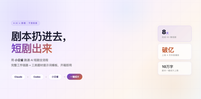 从一份剧本大纲，到分集成片，完整工作流拆解 + 三类题材提示词模板，开箱即用