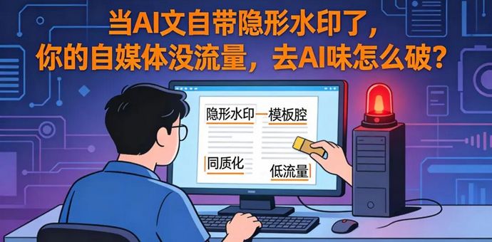 当AI文自带隐形水印了，你的自媒体没流量，去AI味怎么破？