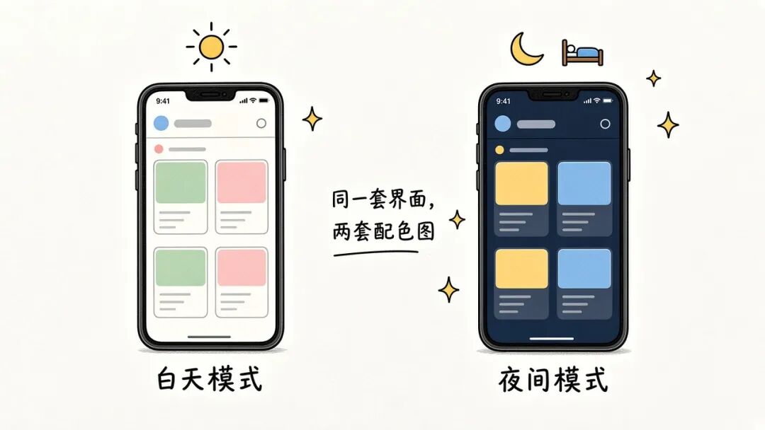 白天和夜间两套配色图