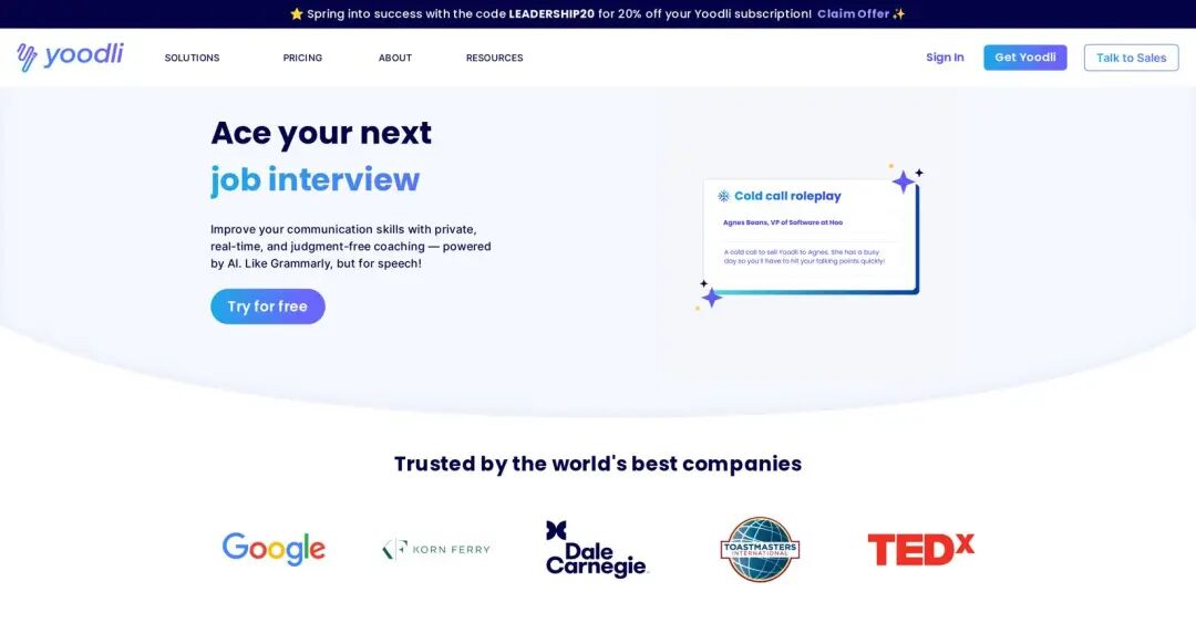 Yoodli AI | Best Communication improvement AI Tool
