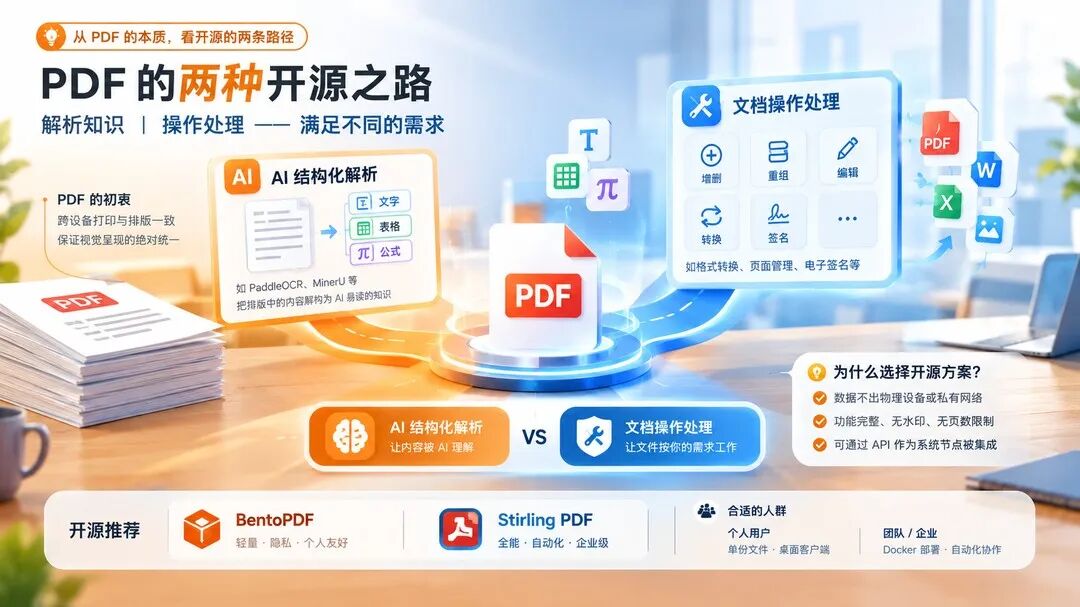 开源 PDF 两条路径