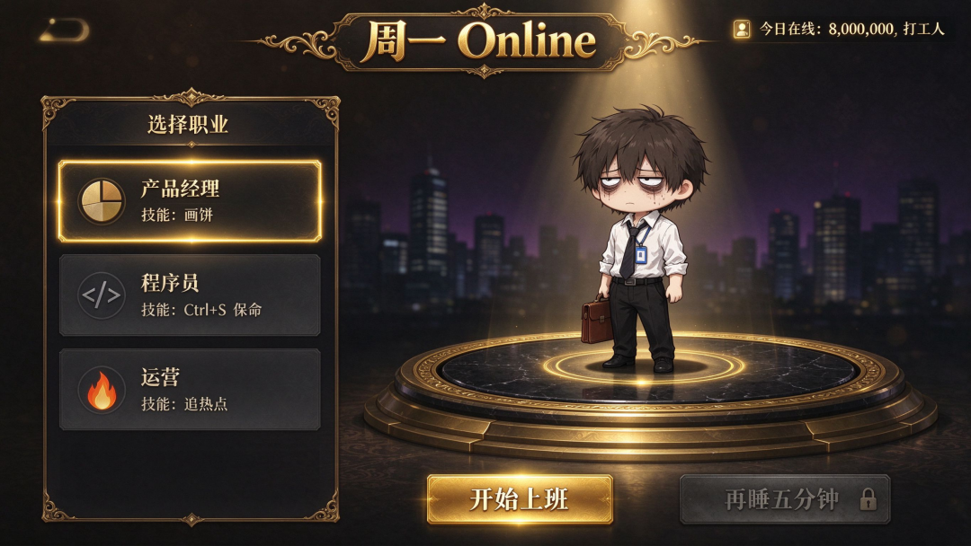周一Online 角色创建界面