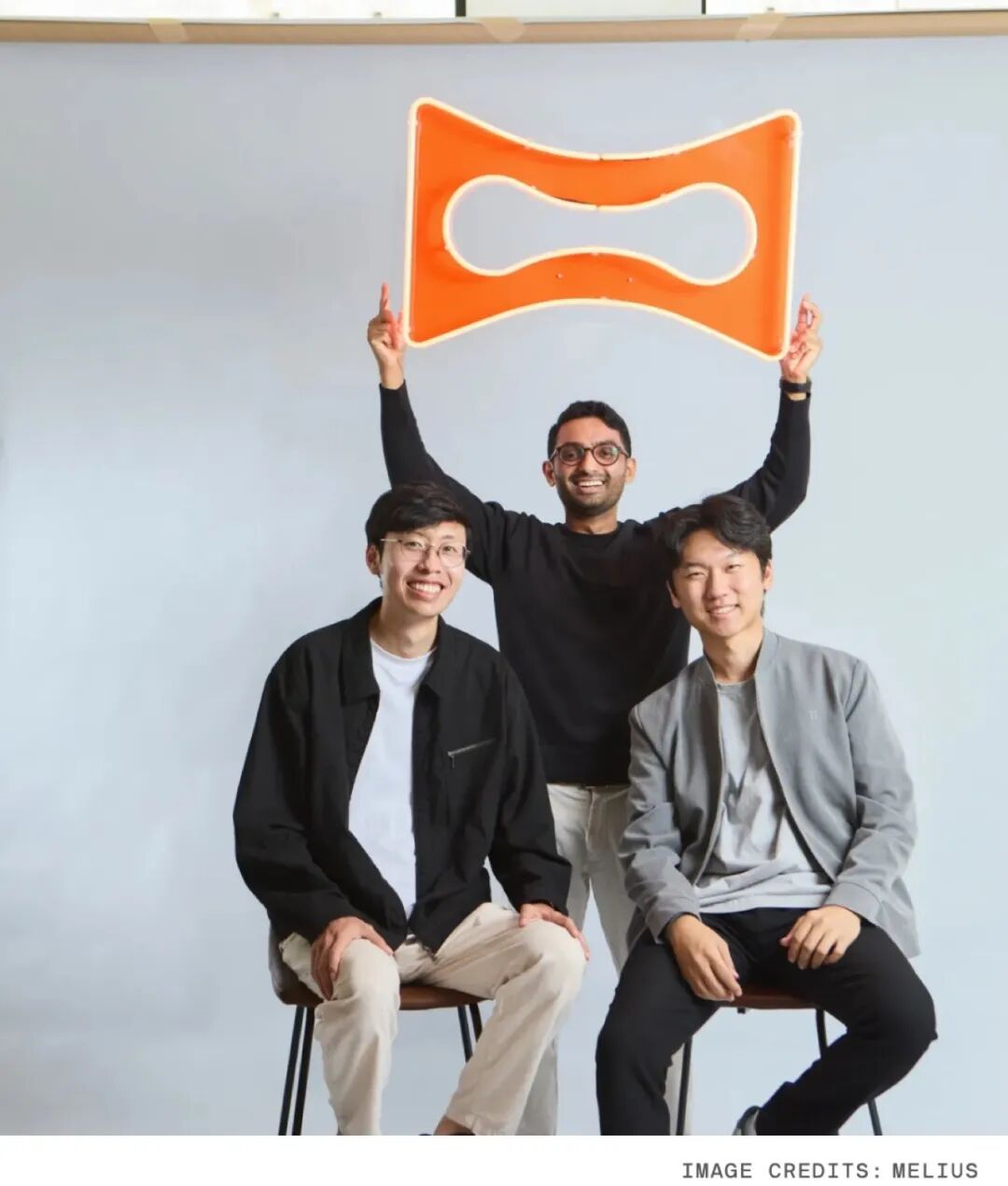 Melius 三位联合创始人合影,左起 Young Kim、Arnav Ramu、Joowon Kim。图片署名 Melius,来自 TechCrunch 的报道
