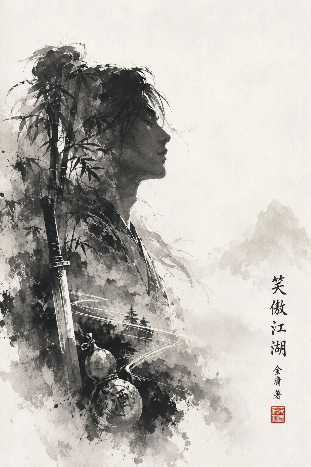 笑傲江湖 · 水墨双重曝光海报