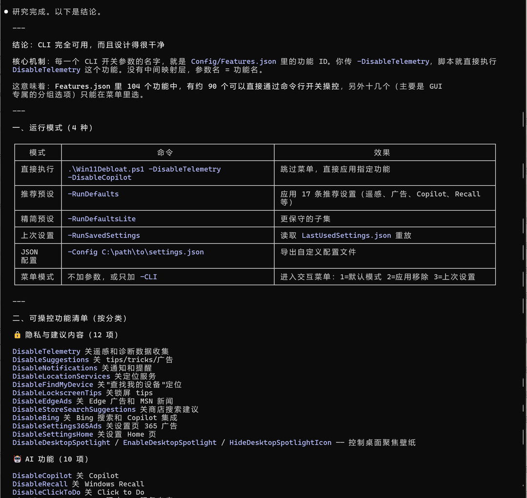 CLI 参数全表(上)