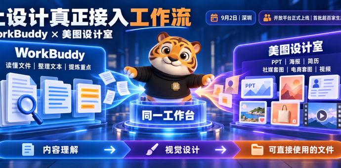 WorkBuddy + 美图设计室，在对话框里就能解决办公设计任务？