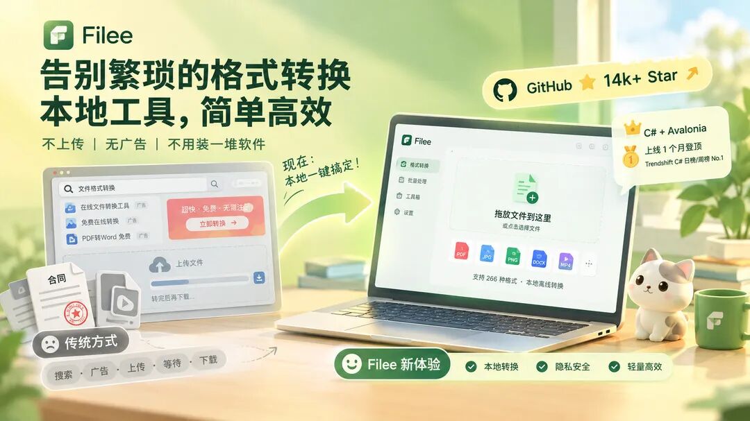Filee 官方介绍图:告别繁琐的格式转换