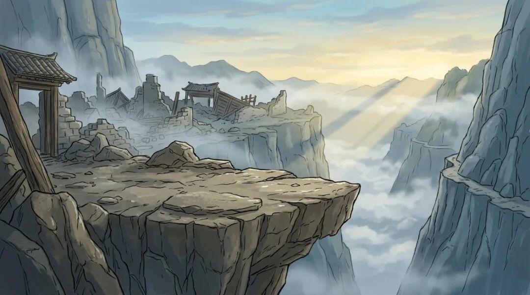 第二集结尾的荒山悬崖场景