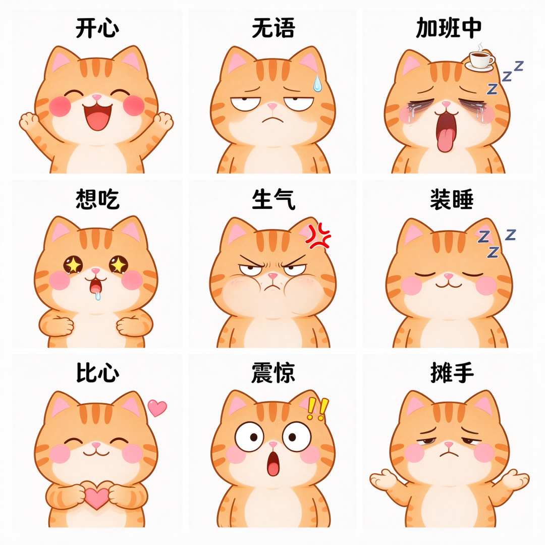 九宫格情绪贴图